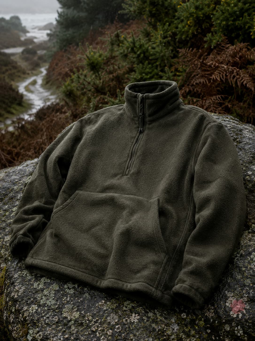 fleece pullover heavy, photographed where it is graded highest